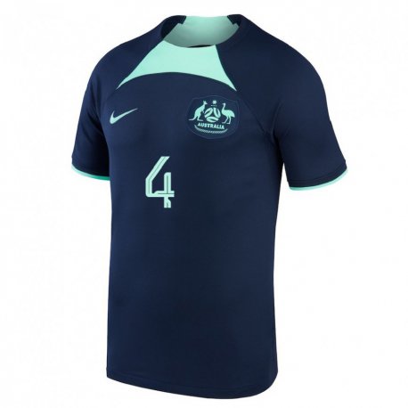 Kandiny Enfant Maillot Australie Rhyan Grant #4 Bleu Foncé Tenues Extérieur 22-24 T-shirt