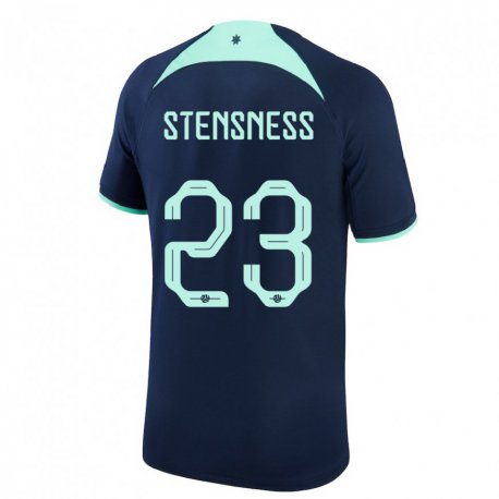 Kandiny Enfant Maillot Australie Gianni Stensness #23 Bleu Foncé Tenues Extérieur 22-24 T-shirt