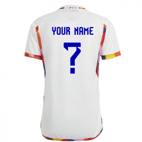 Kandiny Enfant Maillot Belgique Votre Nom #0 Blanc Tenues Extérieur 22-24 T-shirt