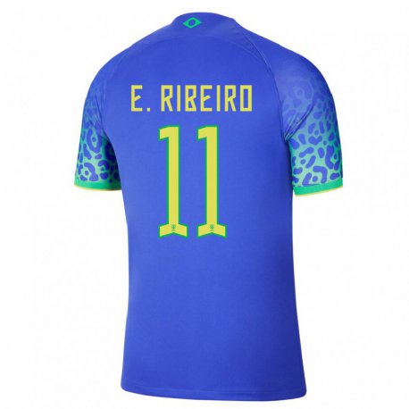 Kandiny Enfant Maillot Brésil Everton Ribeiro #11 Bleue Tenues Extérieur 22-24 T-shirt