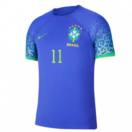 Kandiny Enfant Maillot Brésil Everton Ribeiro #11 Bleue Tenues Extérieur 22-24 T-shirt