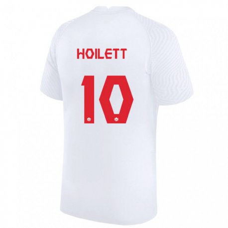 Kandiny Enfant Maillot Canada David Junior Hoilett #10 Blanc Tenues Extérieur 22-24 T-shirt