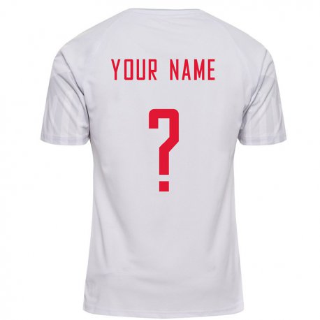 Kandiny Enfant Maillot Danemark Votre Nom #0 Blanc Tenues Extérieur 22-24 T-shirt