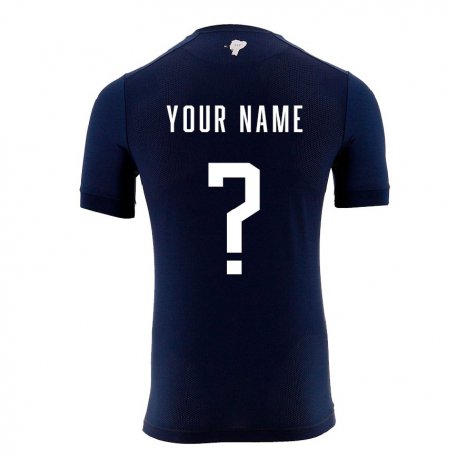 Kandiny Enfant Maillot Équateur Votre Nom #0 Bleu Marine Tenues Extérieur 22-24 T-shirt