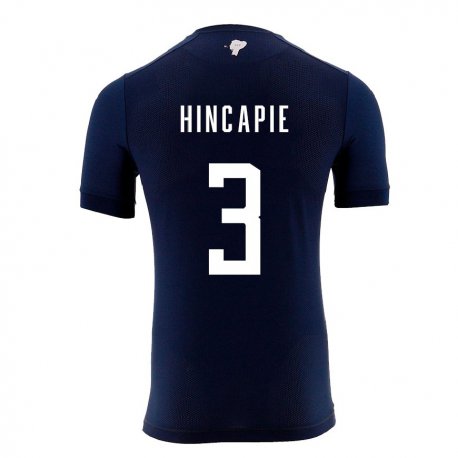Kandiny Enfant Maillot Équateur Piero Hincapie #3 Bleu Marine Tenues Extérieur 22-24 T-shirt