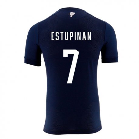 Kandiny Enfant Maillot Équateur Pervis Estupinan #7 Bleu Marine Tenues Extérieur 22-24 T-shirt