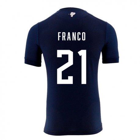 Kandiny Enfant Maillot Équateur Alan Franco #21 Bleu Marine Tenues Extérieur 22-24 T-shirt