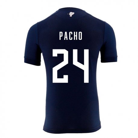 Kandiny Enfant Maillot Équateur William Pacho #24 Bleu Marine Tenues Extérieur 22-24 T-shirt