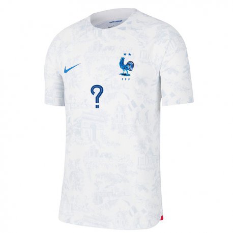 Kandiny Enfant Maillot France Votre Nom #0 Blanc Bleu Tenues Extérieur 22-24 T-shirt