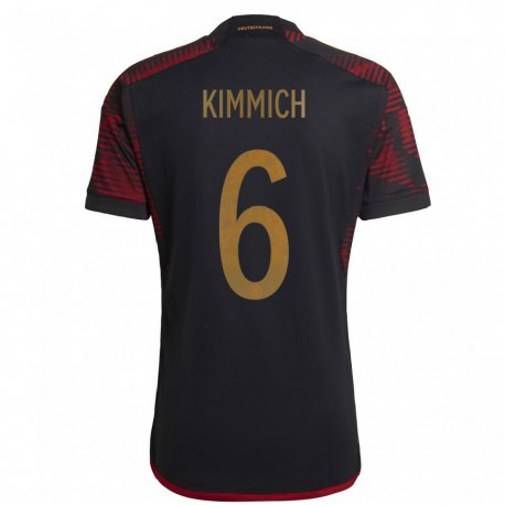 Kandiny Enfant Maillot Allemagne Joshua Kimmich #6 Marron Noir Tenues Extérieur 22-24 T-shirt