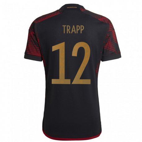 Kandiny Enfant Maillot Allemagne Kevin Trapp #12 Marron Noir Tenues Extérieur 22-24 T-shirt