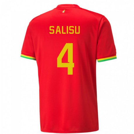 Kandiny Enfant Maillot Ghana Mohammed Salisu #4 Rouge Tenues Extérieur 22-24 T-shirt