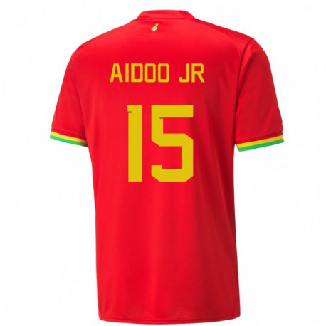 Kandiny Enfant Maillot Ghana Joseph Aidoo #15 Rouge Tenues Extérieur 22-24 T-shirt