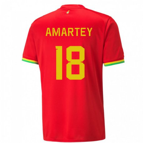 Kandiny Enfant Maillot Ghana Daniel Amartey #18 Rouge Tenues Extérieur 22-24 T-shirt