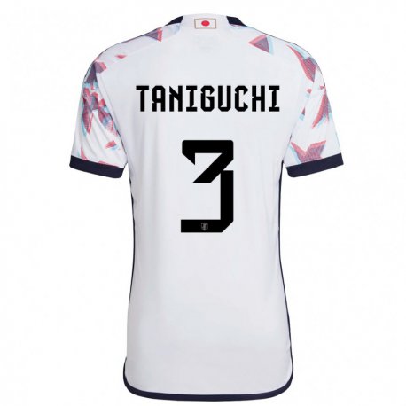 Kandiny Enfant Maillot Japon Shogo Taniguchi #3 Blanc Tenues Extérieur 22-24 T-shirt