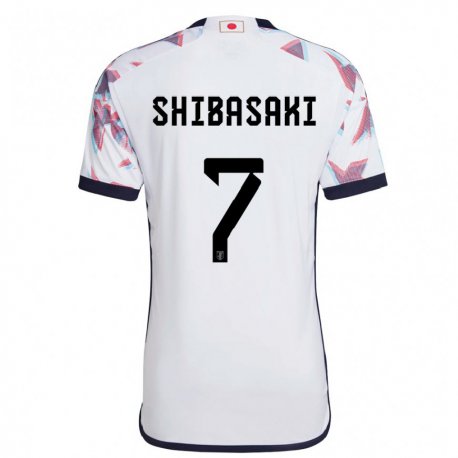 Kandiny Enfant Maillot Japon Gaku Shibasaki #7 Blanc Tenues Extérieur 22-24 T-shirt