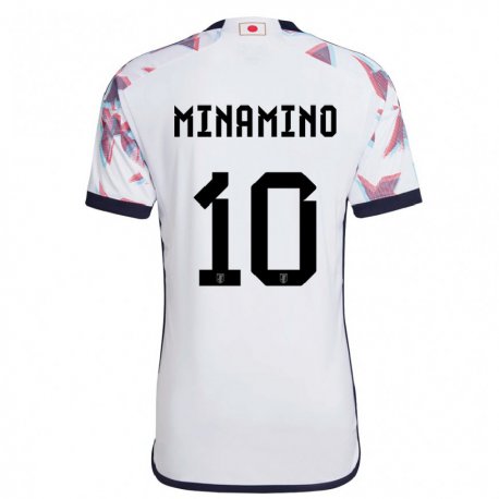 Kandiny Enfant Maillot Japon Takumi Minamino #10 Blanc Tenues Extérieur 22-24 T-shirt