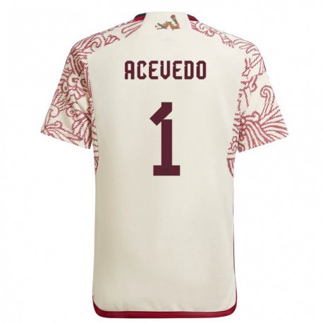 Kandiny Enfant Maillot Mexique Carlos Acevedo #1 Merveille Blanc Rouge Tenues Extérieur 22-24 T-shirt