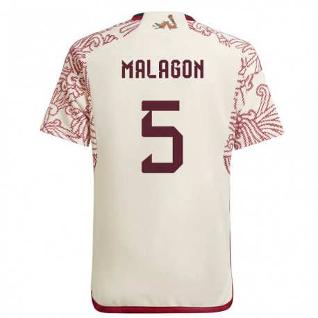 Kandiny Enfant Maillot Mexique Luis Malagon #5 Merveille Blanc Rouge Tenues Extérieur 22-24 T-shirt