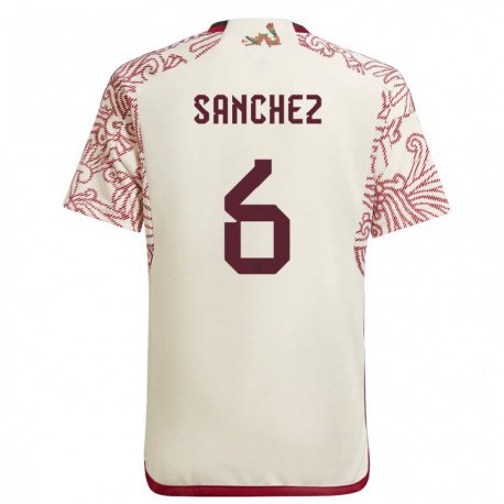 Kandiny Enfant Maillot Mexique Erick Sanchez #6 Merveille Blanc Rouge Tenues Extérieur 22-24 T-shirt
