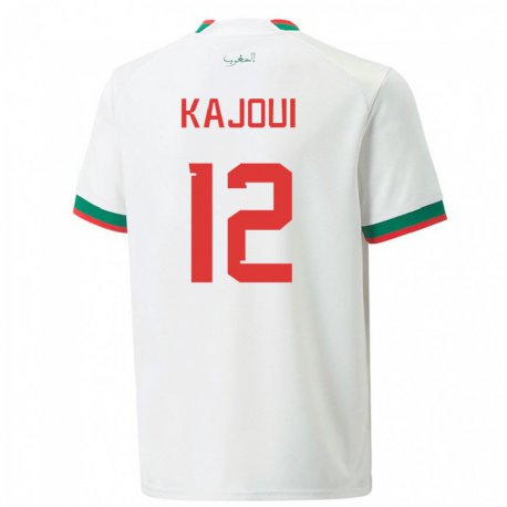Kandiny Enfant Maillot Maroc Munir Kajoui #12 Blanc Tenues Extérieur 22-24 T-shirt