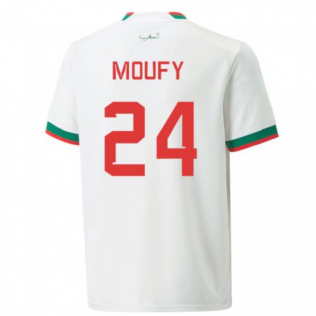 Kandiny Enfant Maillot Maroc Fahd Moufy #24 Blanc Tenues Extérieur 22-24 T-shirt