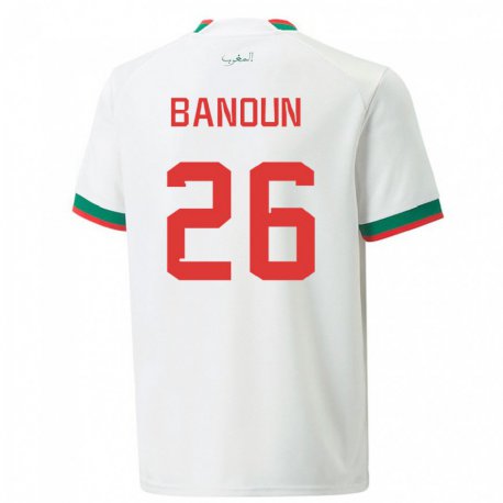 Kandiny Enfant Maillot Maroc Badr Banoun #26 Blanc Tenues Extérieur 22-24 T-shirt