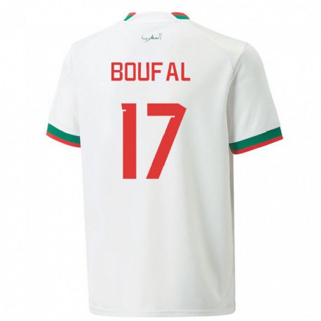Kandiny Enfant Maillot Maroc Sofiane Boufal #17 Blanc Tenues Extérieur 22-24 T-shirt