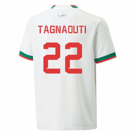 Kandiny Enfant Maillot Maroc Ahmed Reda Tagnaouti #22 Blanc Tenues Extérieur 22-24 T-shirt