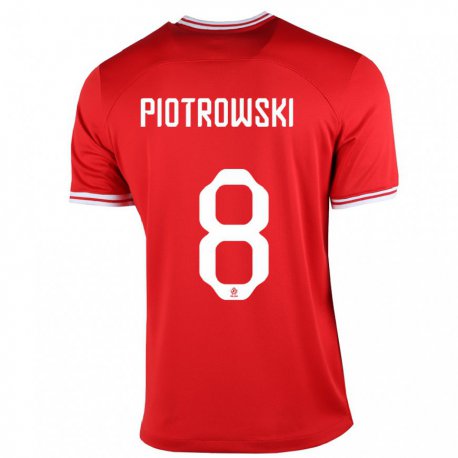 Kandiny Enfant Maillot Pologne Jakub Piotrowski #8 Rouge Tenues Extérieur 22-24 T-shirt