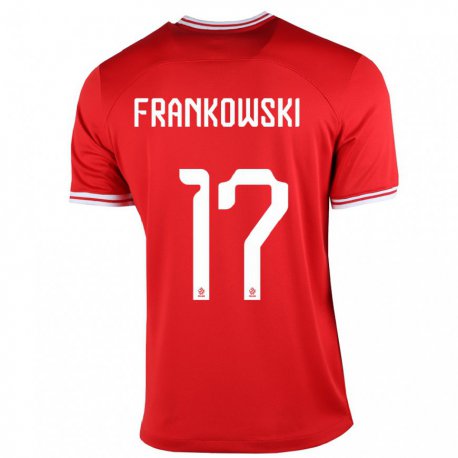 Kandiny Enfant Maillot Pologne Przemyslaw Frankowski #17 Rouge Tenues Extérieur 22-24 T-shirt