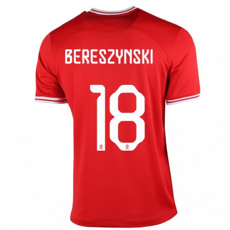 Kandiny Enfant Maillot Pologne Bartosz Bereszynski #18 Rouge Tenues Extérieur 22-24 T-shirt