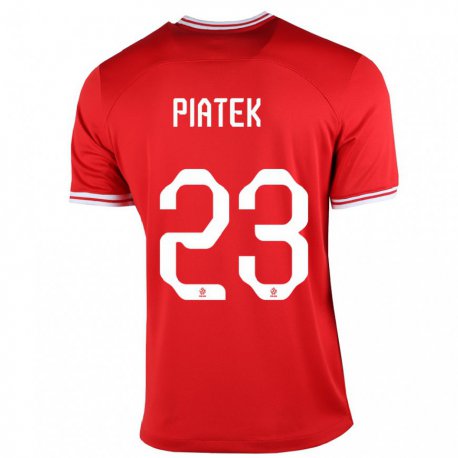 Kandiny Enfant Maillot Pologne Krzysztof Piatek #23 Rouge Tenues Extérieur 22-24 T-shirt