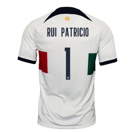 Kandiny Enfant Maillot Portugal Rui Patricio #1 Blanc Tenues Extérieur 22-24 T-shirt
