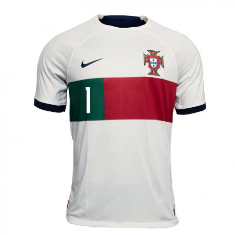 Kandiny Enfant Maillot Portugal Rui Patricio #1 Blanc Tenues Extérieur 22-24 T-shirt