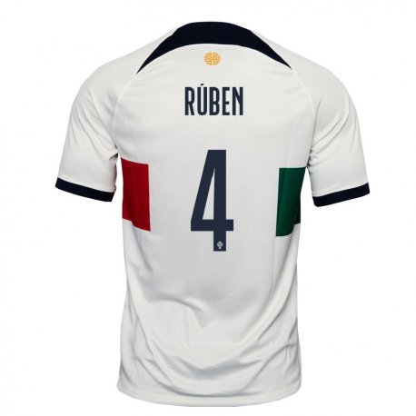 Kandiny Enfant Maillot Portugal Ruben Dias #4 Blanc Tenues Extérieur 22-24 T-shirt