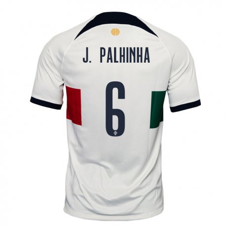 Kandiny Enfant Maillot Portugal Joao Palhinha #6 Blanc Tenues Extérieur 22-24 T-shirt