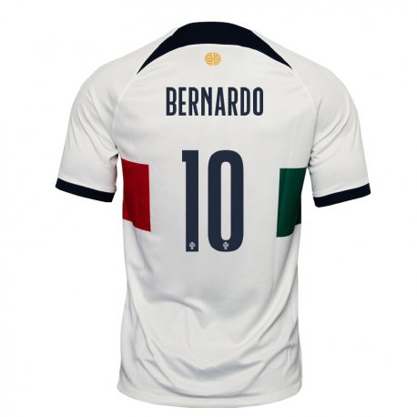 Kandiny Enfant Maillot Portugal Bernardo Silva #10 Blanc Tenues Extérieur 22-24 T-shirt