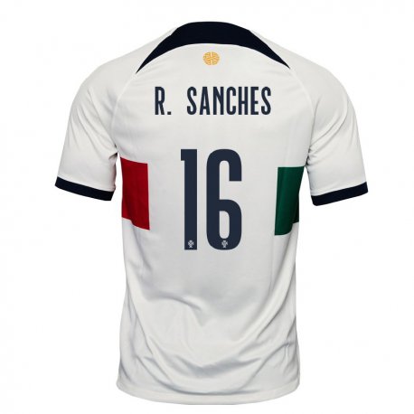 Kandiny Enfant Maillot Portugal Renato Sanches #16 Blanc Tenues Extérieur 22-24 T-shirt