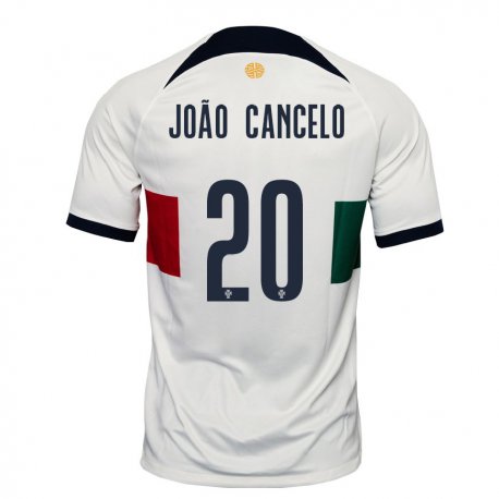 Kandiny Enfant Maillot Portugal Joao Cancelo #20 Blanc Tenues Extérieur 22-24 T-shirt