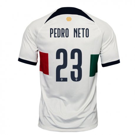 Kandiny Enfant Maillot Portugal Pedro Neto #23 Blanc Tenues Extérieur 22-24 T-shirt