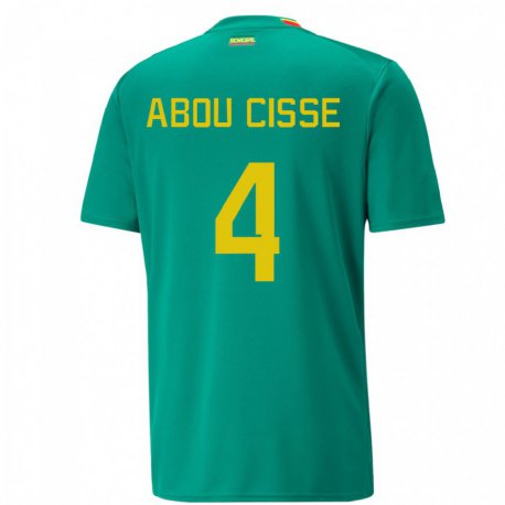 Kandiny Enfant Maillot Sénégal Pape Abou Cisse #4 Verte Tenues Extérieur 22-24 T-shirt