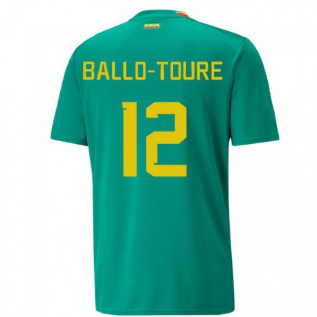 Kandiny Enfant Maillot Sénégal Fode Ballo-toure #12 Verte Tenues Extérieur 22-24 T-shirt