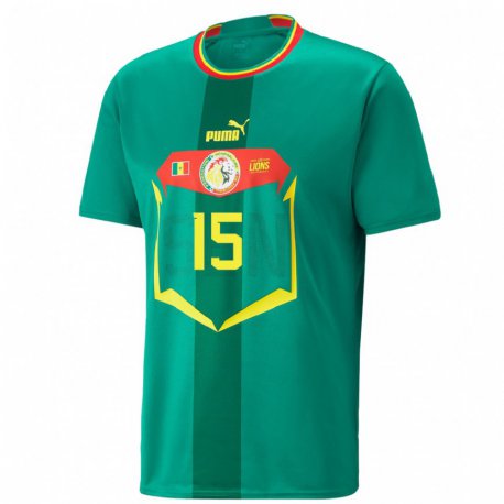 Kandiny Enfant Maillot Sénégal Krepin Diatta #15 Verte Tenues Extérieur 22-24 T-shirt