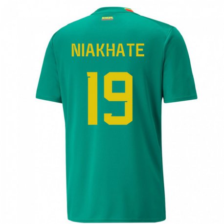 Kandiny Enfant Maillot Sénégal Moussa Niakhate #19 Verte Tenues Extérieur 22-24 T-shirt
