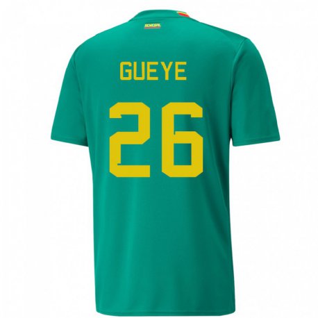 Kandiny Enfant Maillot Sénégal Pape Gueye #26 Verte Tenues Extérieur 22-24 T-shirt
