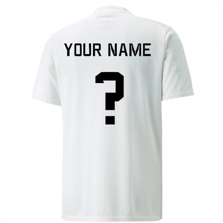 Kandiny Enfant Maillot Serbie Votre Nom #0 Blanc Tenues Extérieur 22-24 T-shirt