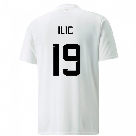 Kandiny Enfant Maillot Serbie Ivan Ilic #19 Blanc Tenues Extérieur 22-24 T-shirt