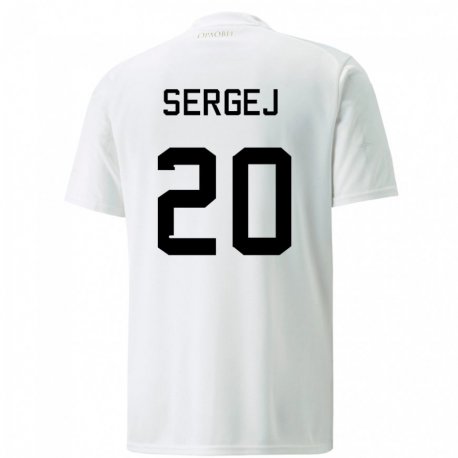 Kandiny Enfant Maillot Serbie Sergej Milinkovic-savic #20 Blanc Tenues Extérieur 22-24 T-shirt