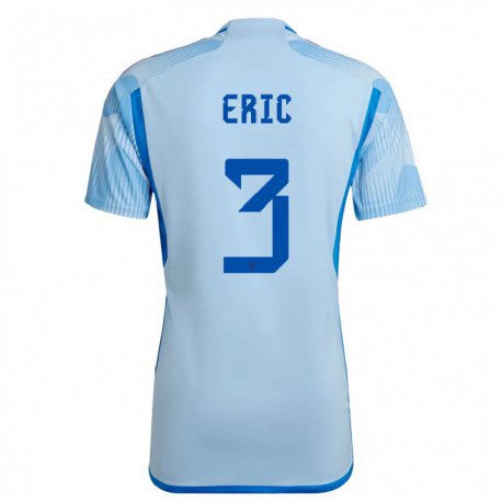 Kandiny Enfant Maillot Espagne Eric Garcia #3 Bleu Ciel Tenues Extérieur 22-24 T-shirt